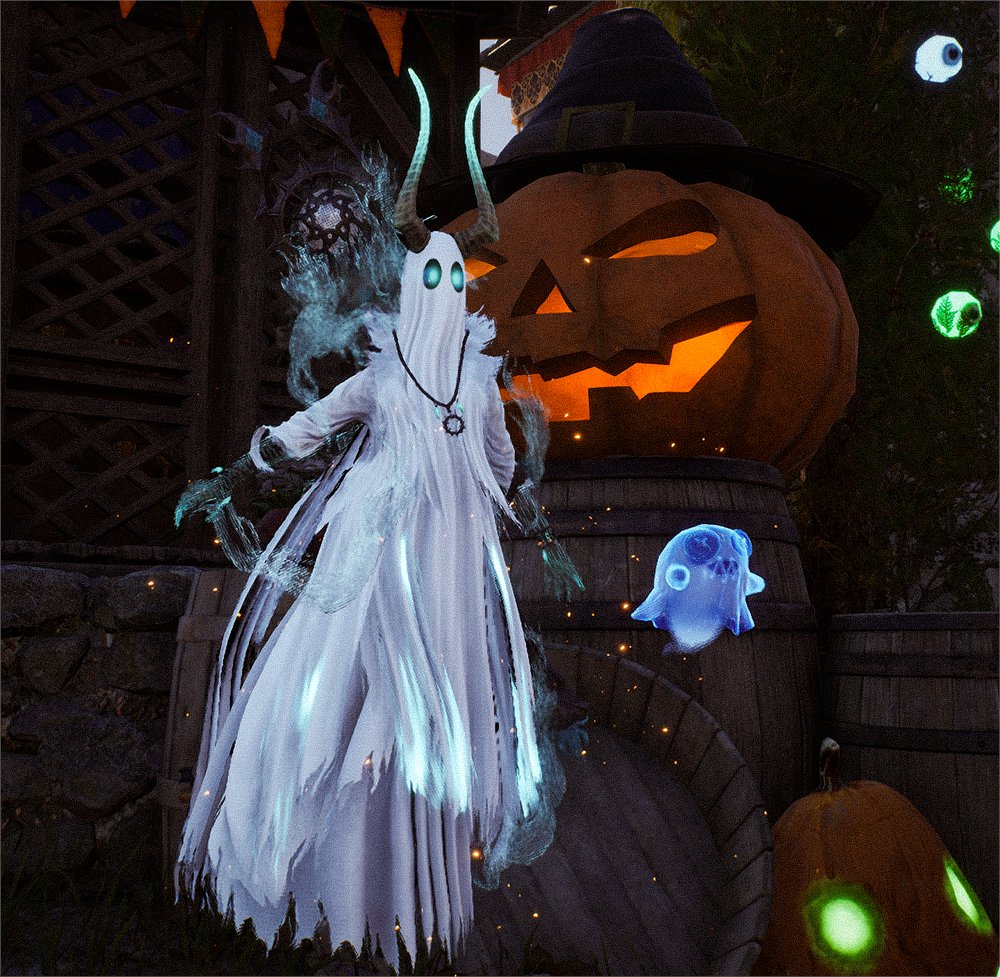 I slapped a filter on this rq because I'll be doing another edit later, but how cute is this costume with the little Amitoi GHOST!? AMG. 

#throneandliberty #VirtualPhotography #スロリバ #mmo #gaming #gameplay