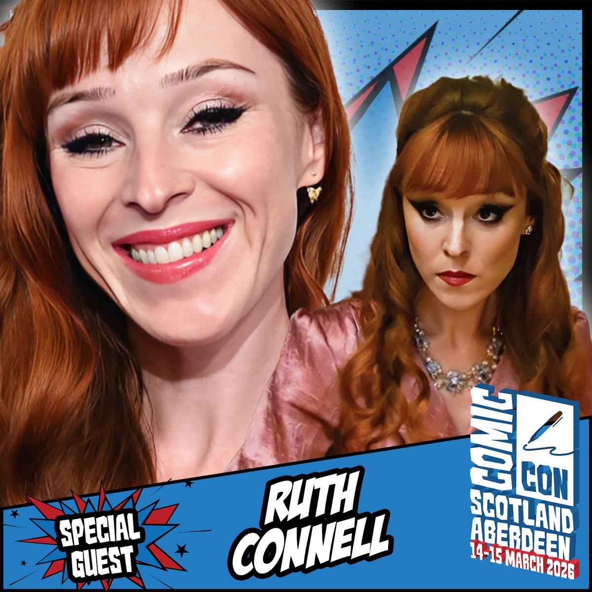 Comic Con Scotland Aberdeen welcomes Ruth Connell, known for projects such as Supernatural, Dead Boys Detective, Open House, and many more.

Appearing 14-15 March!

Tickets: comicconscotlandnortheast.co.uk