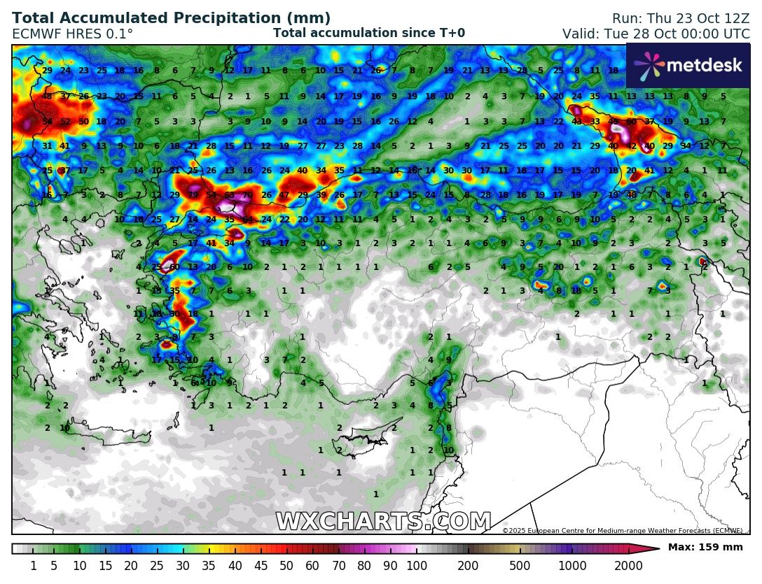 Dikkat dikkat..
Ecmwf 36 saatlik ve 120 saatlik yağış haritalarına göre İstanbul'da çok kuvvetli yağış öngörüsü devam ediyor. İstanbul merkezine düşecek yağış baraj havzalarına düşecek yağıştan çok daha fazla. Şehir merkezinde trafikte sıkıntılara neden olabilir.
