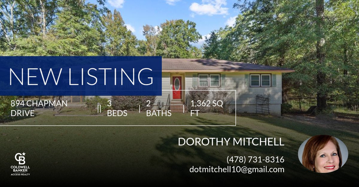 dotmitchell's tweet photo. 📍 New Listing 📍 Take a look at this fantastic new property that just hit the market located at 894 Chapman Drive in Macon. Reach out here or at (478) 731-8316 for more information!

Thank you,
Dorothy Mitchell
Associate Broke... https://t.co/N18sUiuhBZ https://t.co/47ZHi87b8g
