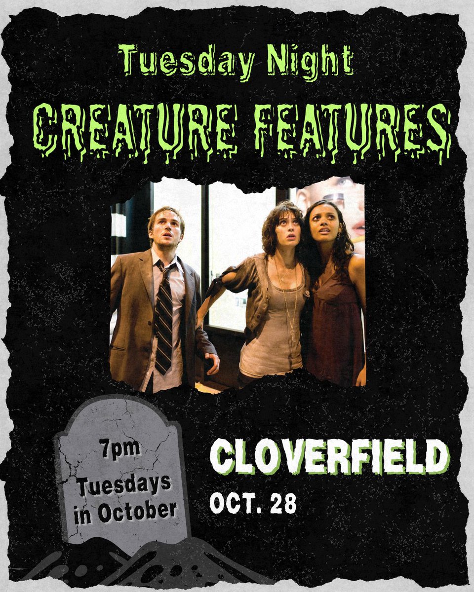 angelikafilmSD's tweet image. Experience found-footage sci-fi nightmare CLOVERFIELD – up next in our #CreatureFeatures series Tuesday, 10/28! Get your tickets now 🗽 

Angelikafilmcenter.com