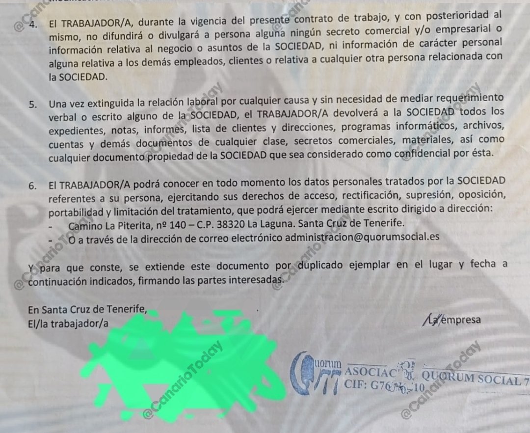 🔴 La ONG Quorum Social 77, financiada con dinero público, obliga a sus trabajadores a firmar un contrato de confidencialidad que impide denunciar lo que ocurre dentro de sus centros.

⛔ No se puede hablar de la gestión.  
⛔ No se puede hablar de los sucesos.  
⛔ No se puede
