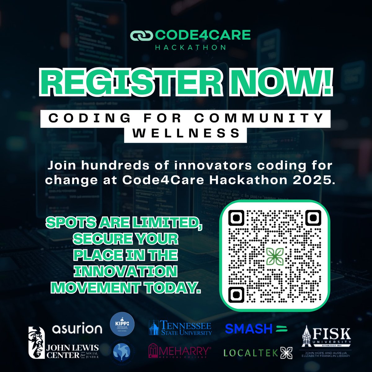 NoiseShiftt's tweet image. Registration is open! Join hundreds of innovators coding for change at Code4Care 2025. Spots are limited—secure your spot now! #Hackathon2025 #Code4Care #InnovationForAll