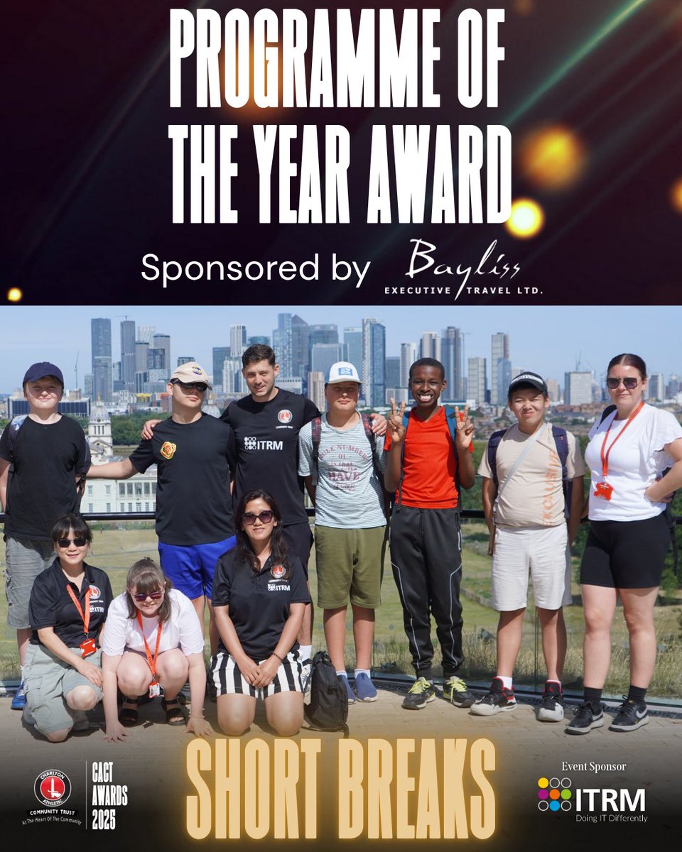 Programme of the Year Award Winner, sponsored by <a href="/BaylissExec/">Bayliss Executive Travel</a> 🤝
 
CACT’s Short Breaks programme has been recognised as our Programme of the Year! 🙌
 
Delivered across Greenwich and Bexley, Short Breaks provides engaging and inclusive activities for young people with