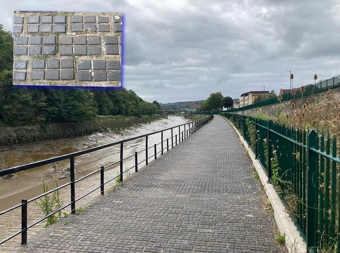 The Chocolate Path - the picturesque path along the New Cut - originally opened in 1906 as a railway line connecting the Bristol Harbourside Railway to Temple Meads via Ashton Bridge. It earned its nickname because the paving slabs along the path resemble bars of chocolate.