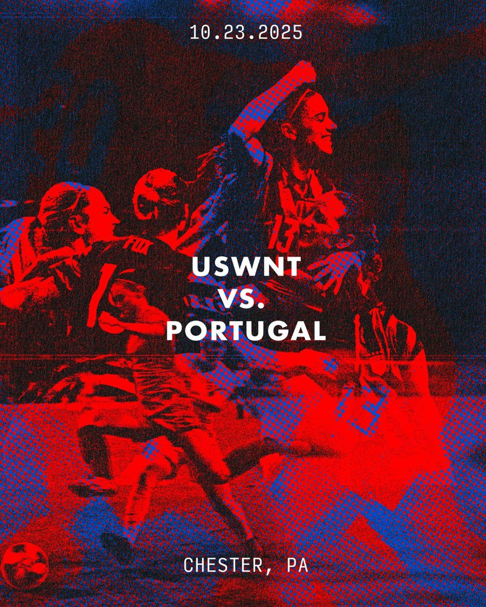 G A M E D A Y
🇺🇸 USA vs Portugal 🇵🇹

Pregame 
📍 Lot E - 1999 Seaport Dr, Chester, PA 19013
⏰ 2:30-5:45 PM ET
⭐️ 6:40 PM ET Alex Morgan retirement celebration 

Game
🏟️ Subaru Park, Chester, PA
⏰ 7:00 PM ET
🥁 AO Section 137

📺 TBT/truTV/HBO Max/Peacock