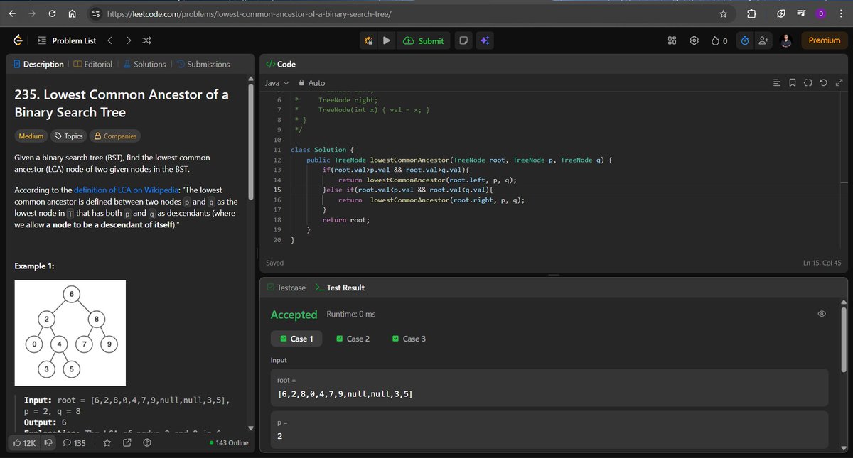Dhananjay_R_26's tweet image. Day 74-75 #CodeWithConsistency #DSA
touched "responseEntity", "project lombok" and mongoDB relationships in Spring Boot
- learned BST from @ApnacollegeX ✅
- and in this two days solved only two medium level questions based on BST
#Java #binarysearchtree #springboot #LeetCode