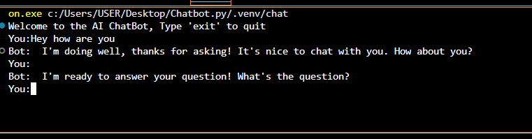 I built my first chatbot using the <a href="/ollama/">ollama</a>
large language model. It was stressful after downloading the Chrome extension; I had to use Command Prompt to download the LLaMA model. I ran it on VS Code. It was fun, but as a first attempt, I encountered many errors.  I will go hard