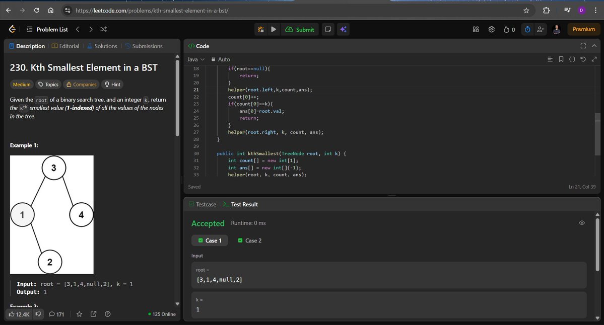 Dhananjay_R_26's tweet image. Day 74-75 #CodeWithConsistency #DSA
touched "responseEntity", "project lombok" and mongoDB relationships in Spring Boot
- learned BST from @ApnacollegeX ✅
- and in this two days solved only two medium level questions based on BST
#Java #binarysearchtree #springboot #LeetCode