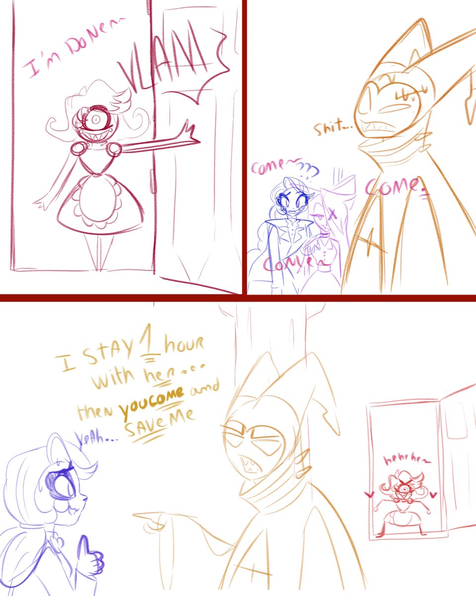 DarkneyF's tweet image. &quot;live scene from the rp niffty x adam&quot;µ

#AdamHazbinhotel #Adam #Niffty #HazbinHotel #ship