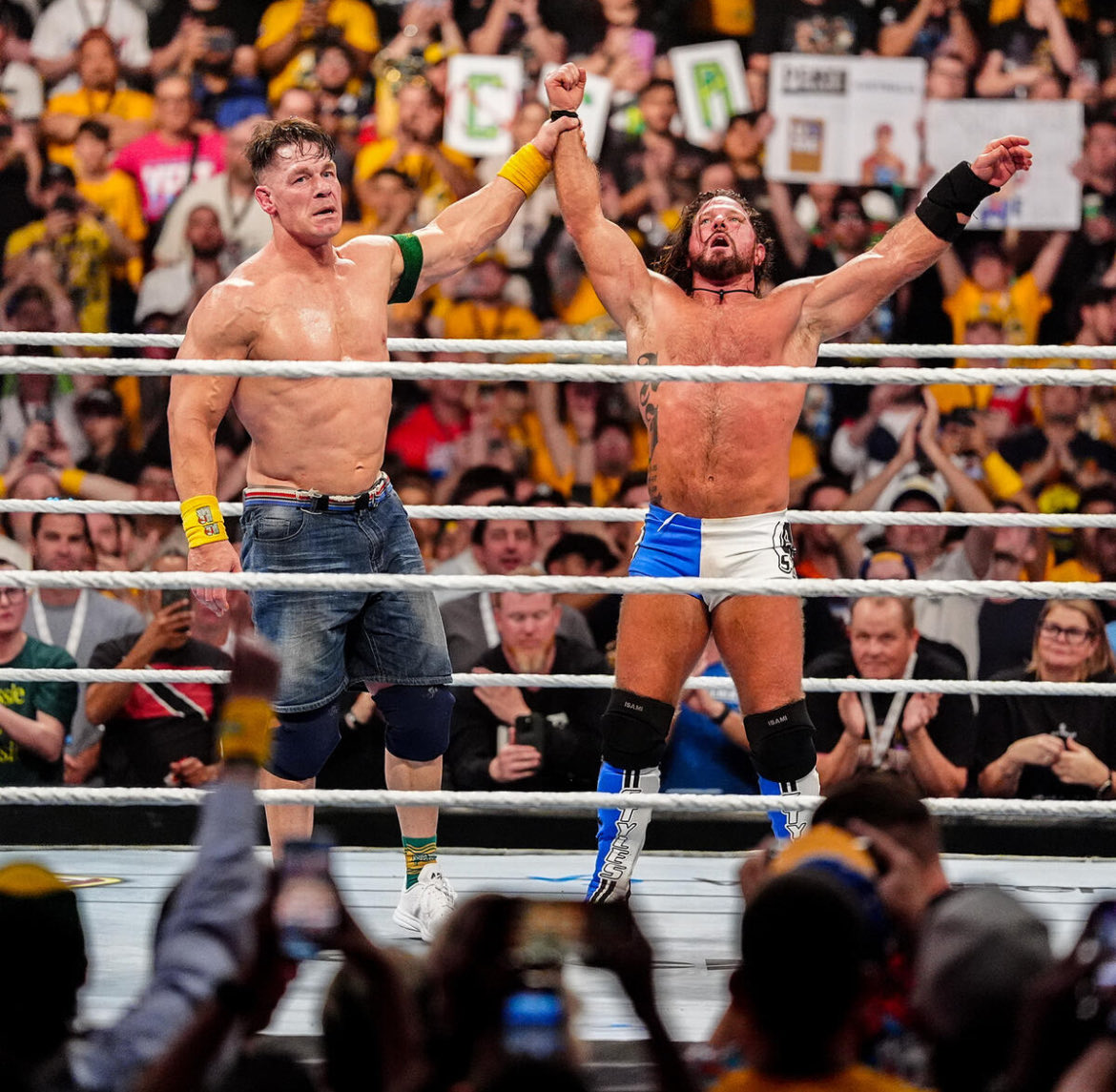 K1ngA05's tweet image. Here are the matches grades from ESPN for #WWECrownJewel    :

John Cena vs AJ Styles= A

Kabuki Warriors vs Iyo Sky and Rhea Ripley= B

Cody Rhodes vs Seth Rollins= B

Bronson Reed vs Roman Reigns= C

Tiffany Stratton vs Stephanie Vaquer= C-
