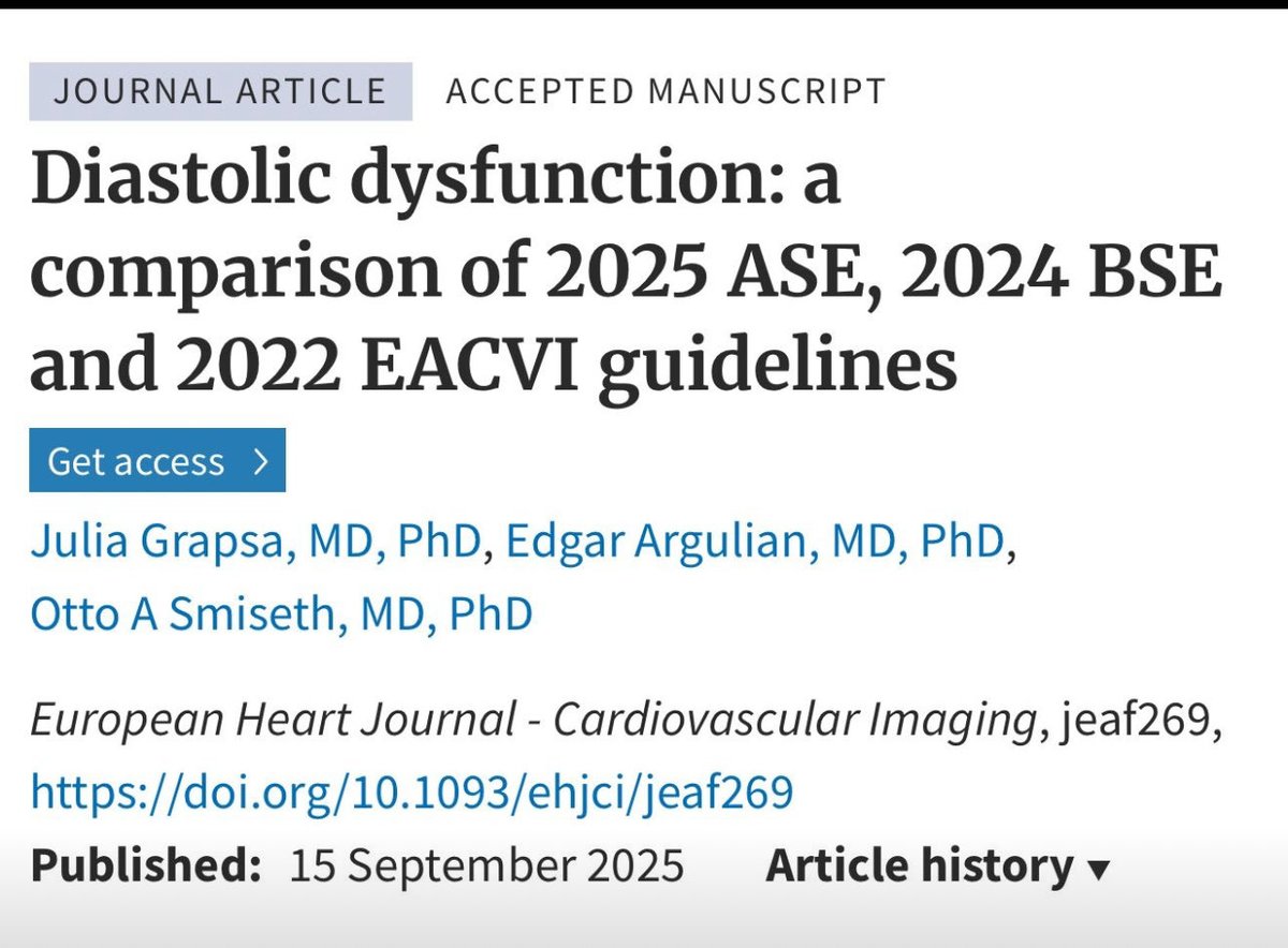 Diastolic dysfunction: a comparison of 2025 ASE, 2024 BSE and 2022 EACVI guidelines

The 2025 ASE guidelines provide a comprehensive framework for the assessment of diastolic dysfunction, integrating a clearly defined stepwise algorithm with a global approach that incorporates