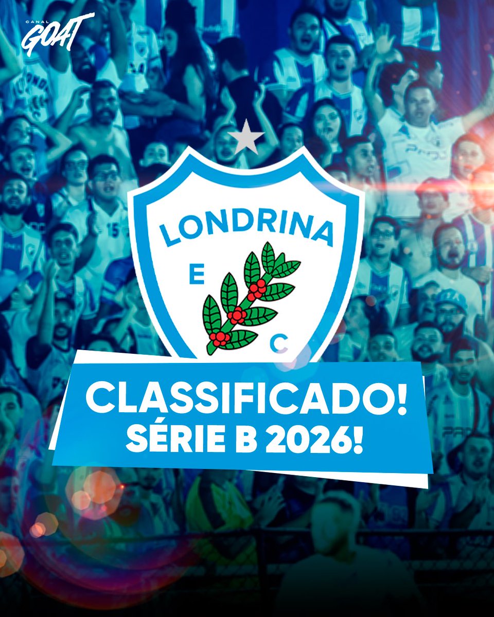 CanalGOATBR's tweet image. SUBIRAM PARA A 🅱️! 🚀

Ponte Preta, Londrina, Náutico, e São Bernardo estão oficialmente na Série B 2026. Parabéns aos clubes que garantiram o acesso!

#GOAT #sérieb #brasileirão