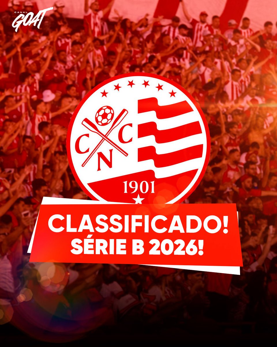 CanalGOATBR's tweet image. SUBIRAM PARA A 🅱️! 🚀

Ponte Preta, Londrina, Náutico, e São Bernardo estão oficialmente na Série B 2026. Parabéns aos clubes que garantiram o acesso!

#GOAT #sérieb #brasileirão