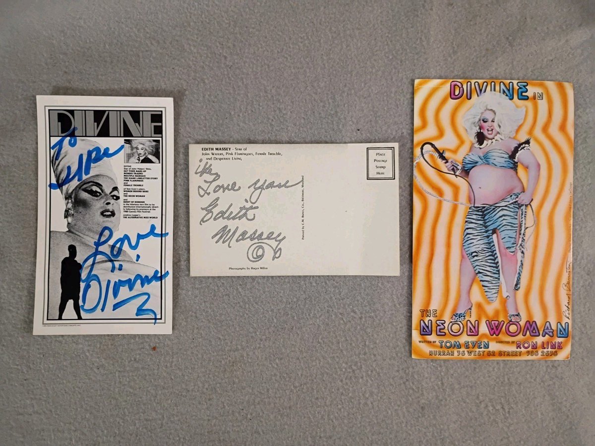 MovieMerchMania's tweet image. Divine Pink Flamingos John Waters Harris Milstead Edith Massey Autographed Media  
🔗 ebay.com/itm/1678373531…  
 #ad