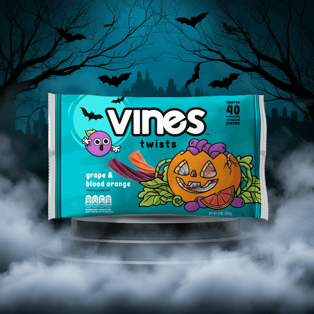 Soft, supple, and spookily snackable! Our Vines individually wrapped Blood Orange &amp; Grape Twists are here to make your Halloween spookily sweet! 🎃 We’ve packed juicy, bold flavors into a 9-oz bag, perfect for filling up the trick-or-treat bowl. bit.ly/46tBWho

#RedVines