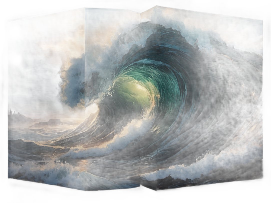 Hajtogatott hullám / Folded wave

#anamorhosis #AiArt #AiAidArt #AiMixArt #AlgorithmArt #ComputerArt #ConceptualArt #ContemporaryArt #DigitalArt #FantasyArt #FractalArt #GenerativeArt #Gyula_Száva
> medialtern.blogspot.com/2025/10/hajtog…