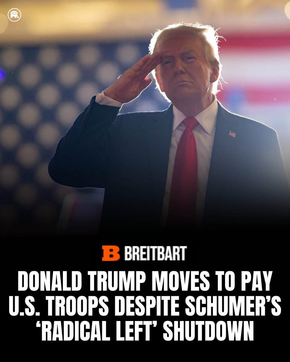 GOP's tweet image. While Democrats hold America hostage with their shutdown, President Trump is making sure our troops get paid.

Democrats fund illegals.
President Trump funds our heroes.