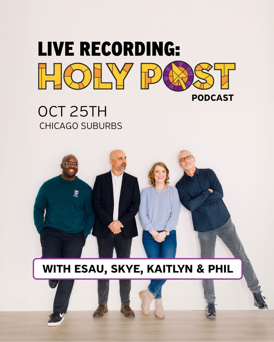🎙 All four hosts. One unforgettable night.

In just 2 weeks (Sat, Oct 25), join Phil, Kaitlyn, Esau, Skye &amp; the HPM team for an evening packed with laughter, thoughtful takes, and great company. We'll record a brand-new Holy Post Podcast episode right before your eyes, plus some