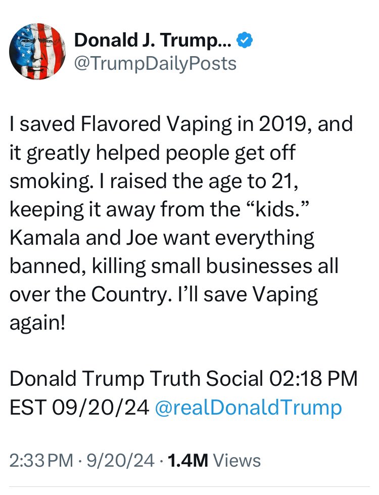 trump flavored vapes Big Tobacco handed trump's super PAC $5 million and got flavored vapes back  on the market in return, all within about two weeks. Reynolds American, the  company behind Camel cigarettes and Vuse main image 0