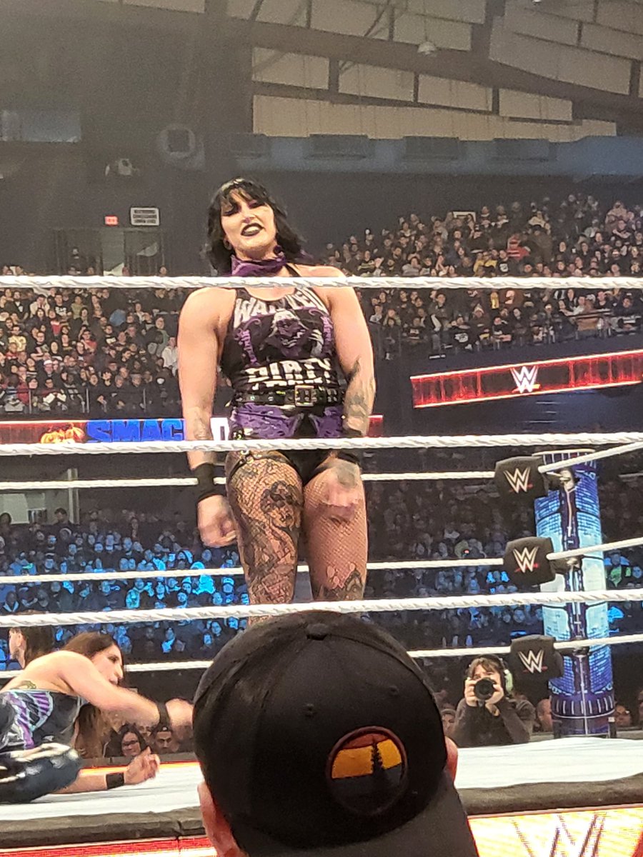 Jason_Gilliam05's tweet image. Throwback photo of @RheaRipley_WWE that I took from Smackdown dark match from November 2023