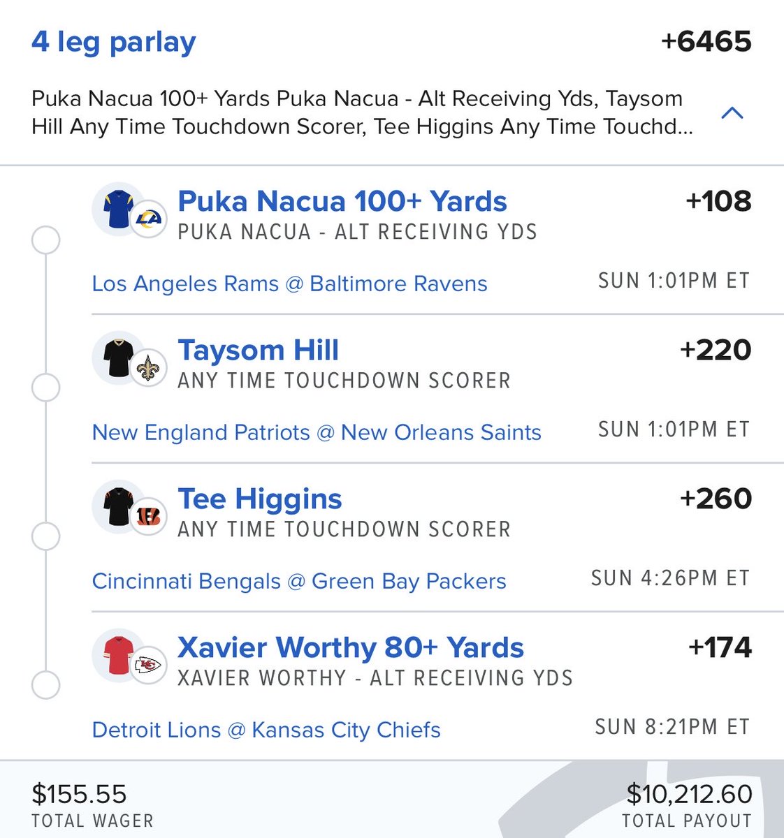 RioStaysTrue's tweet photo. $10,000 on NFL Sunday 🚀 https://t.co/WfVTFZAk11