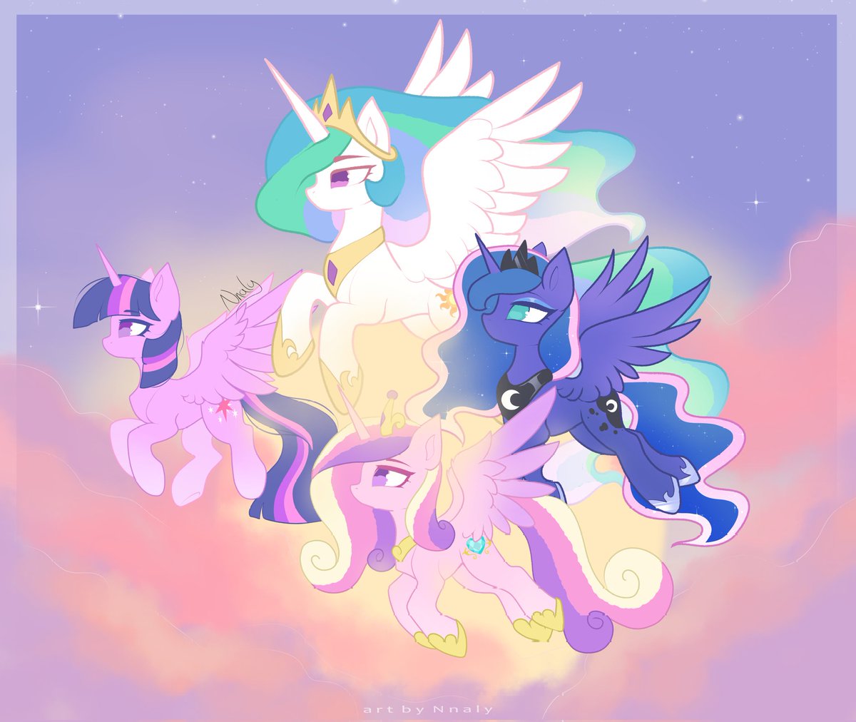 NnalyArt's tweet image. The four Princesses
#mlp #mylittlepony #pony #mlpart #mlpfanart #princesscelestia #princessluna #princesscadance #twilightsparkle