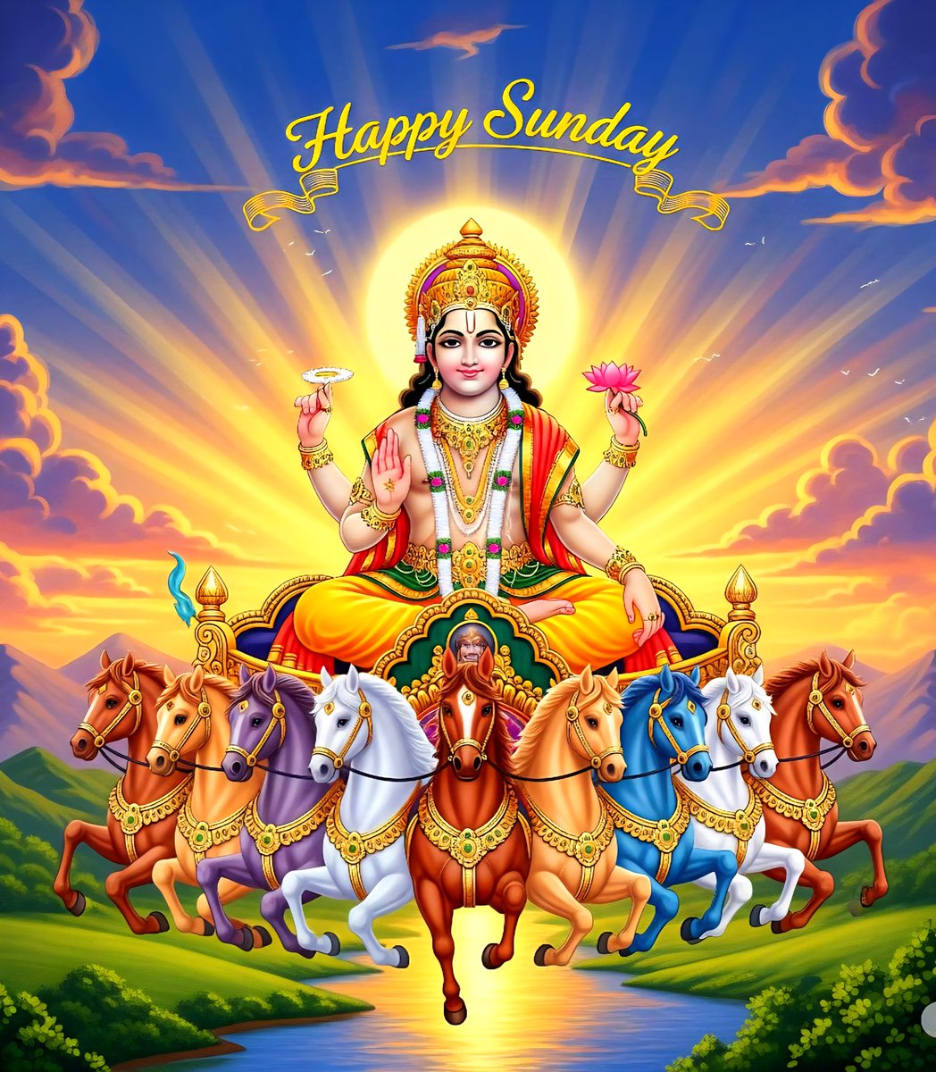 ShivShaktiShory's tweet image. ☀️ “सात रंगों के घोड़े पर सवार,
सूर्य देव लाएं जीवन में उजियार 🌅✨”
“ॐ ह्रां ह्रीं ह्रौं सः सूर्याय नमः 💫🚩🙇🏻”
#SuryaDev #DivineVibes #SunGod
 #MorningBlessings #शुभ_प्रभात_वंदन