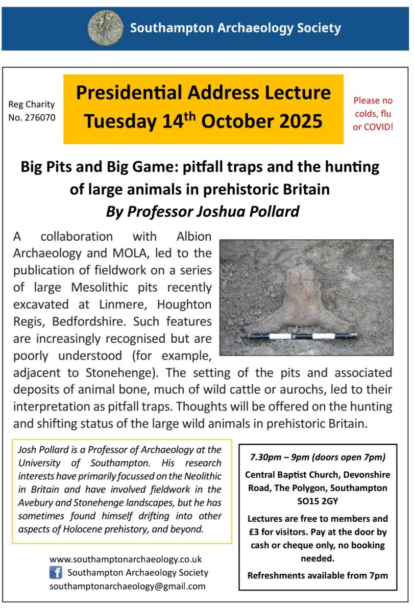 Our next lecture - and presidential address - 14th October 2025