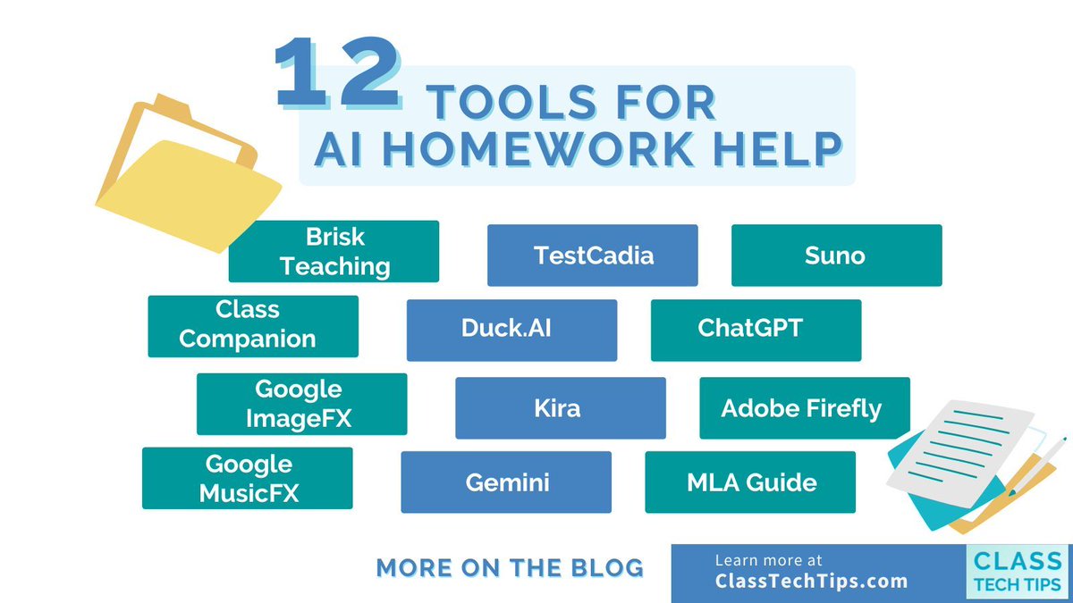 ClassTechTips's tweet image. 🎧 From podcasts to study guides, AI can make afterschool learning more engaging.
🤖 I’ve pulled together 12 tools teachers can use to provide homework support.
📚 These strategies help students practice, review, and grow outside of class. classtechtips.com/2025/09/10/ai-…