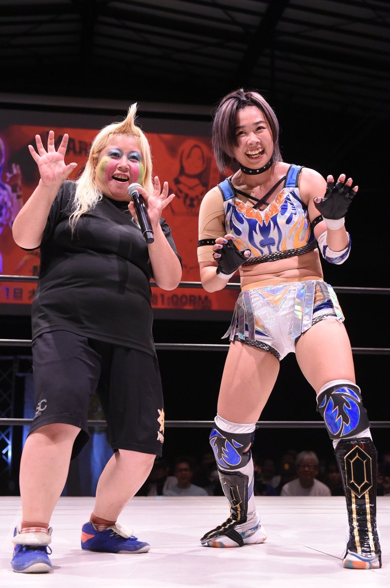 Megaton_69's tweet image. 夢じゃなかったがぉ🥲

MIRAIさんの笑顔が好き。

辛くてどうしょうもない時
何度もその笑顔と
優しい声に救われました。

一旦最後のマリーゴールドのリング笑顔でお別れありがぉ〜😭

✨リングは繋がってる✨
　　　素敵な言葉
必ず成長するので
次は逆水平チョップ合戦で勝負がぉ

 #pw_mg #MIRAISS