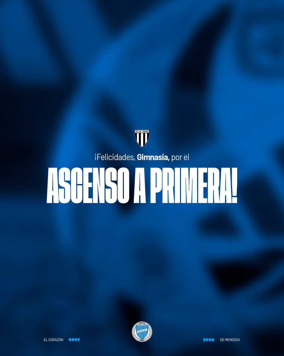 ¡¡¡Felicitaciones por el ascenso a Primera División <a href="/GimnasiaMendoza/">Gimnasia y Esgrima Mza 8️⃣♥️</a>!!! 👏👏👏🙌