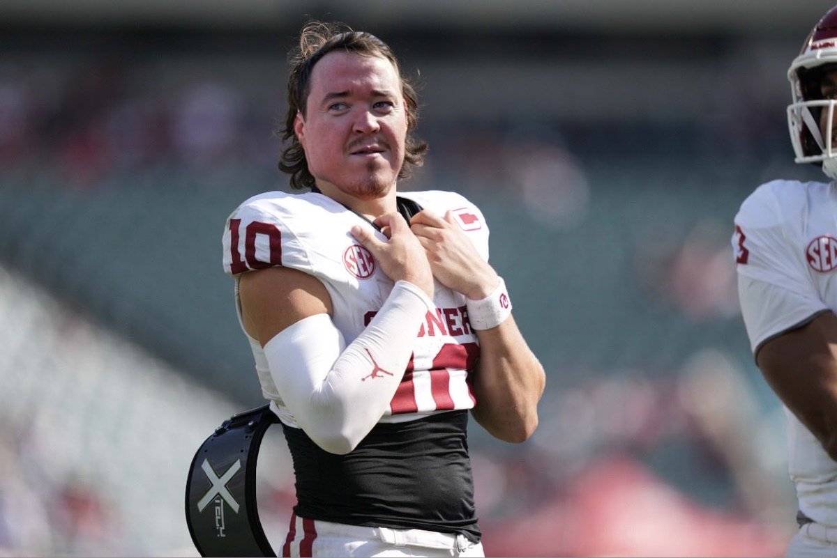 John Mateer today #hookem #boomer #RedRiverRivalry