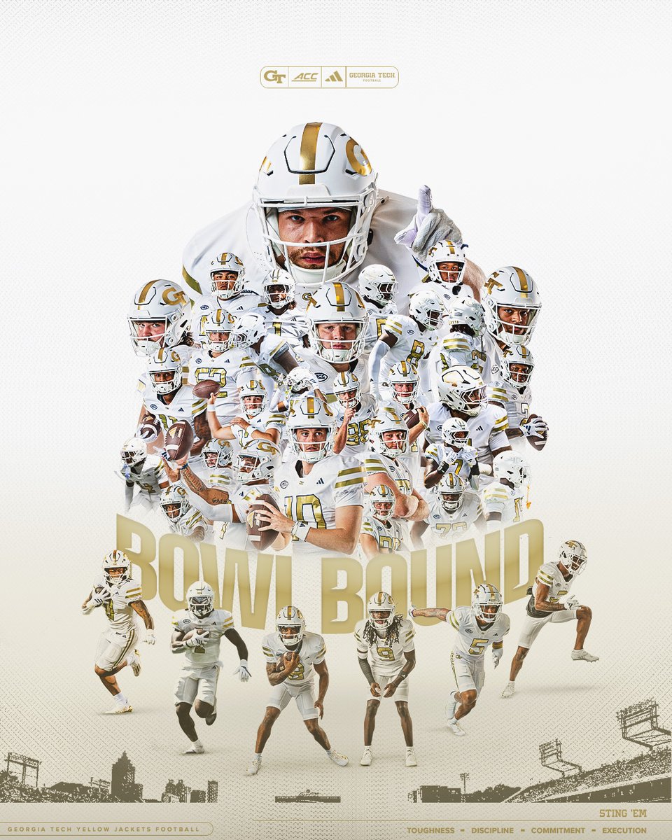GeorgiaTechFB's tweet image. 6-0 &amp;amp; Bowl Bound 🎳

#StingEm 🐝