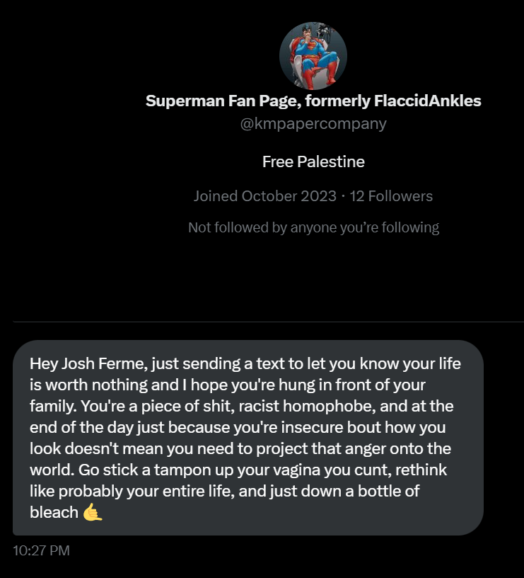 JoshFerme's tweet image. I find getting hate mail hilarious. Please continue. If you&apos;re out there @kmpapercompany thanks for the laugh.