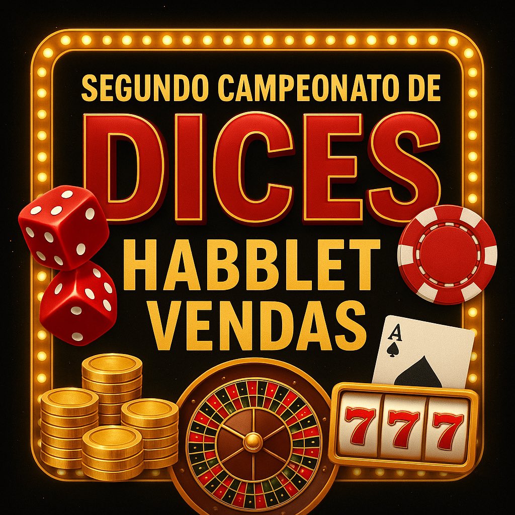 A disputa mais aguardada do hotel está de volta! Está chegando  2º Campeonato de Dices da HabbletVendas! 🔥

🗓 Data: Domingo, 19/10
🕒 Horário às 15h00. 

Prepare-se para muita emoção, sorte e estratégia! 🎯