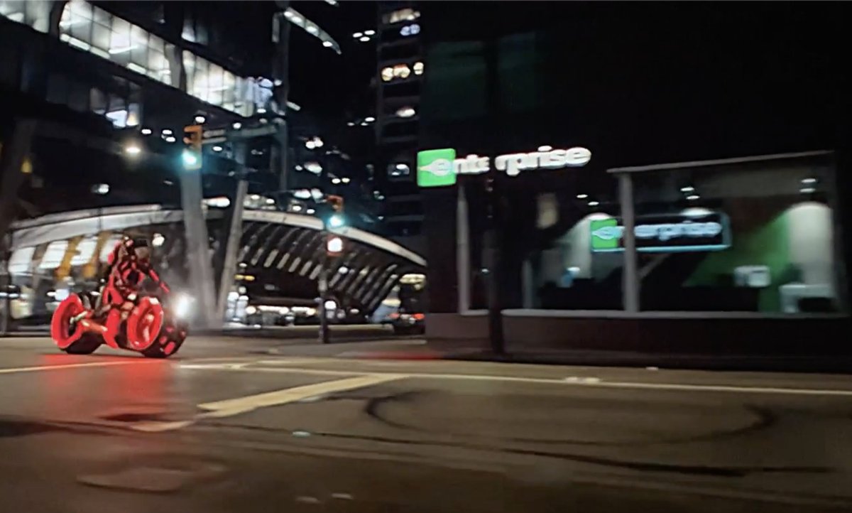 Yes, Enterprise Rent-A-Car (the presenting sponsor for the TRON Lightcycle Run at Magic Kingdom) got a cameo in Tron: Ares!

Or is this maybe more of a product placement?