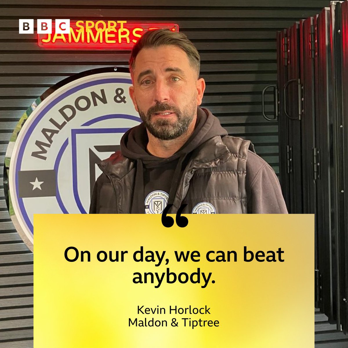 LISTEN⚽️ 

The <a href="/MaldonTiptreeFC/">Maldon & Tiptree FC</a> boss, Kevin Horlock, on his team's 1-0 win, which sees them into the draw for the First Round proper of the FA Cup.

bbc.co.uk/sounds/play/p0…