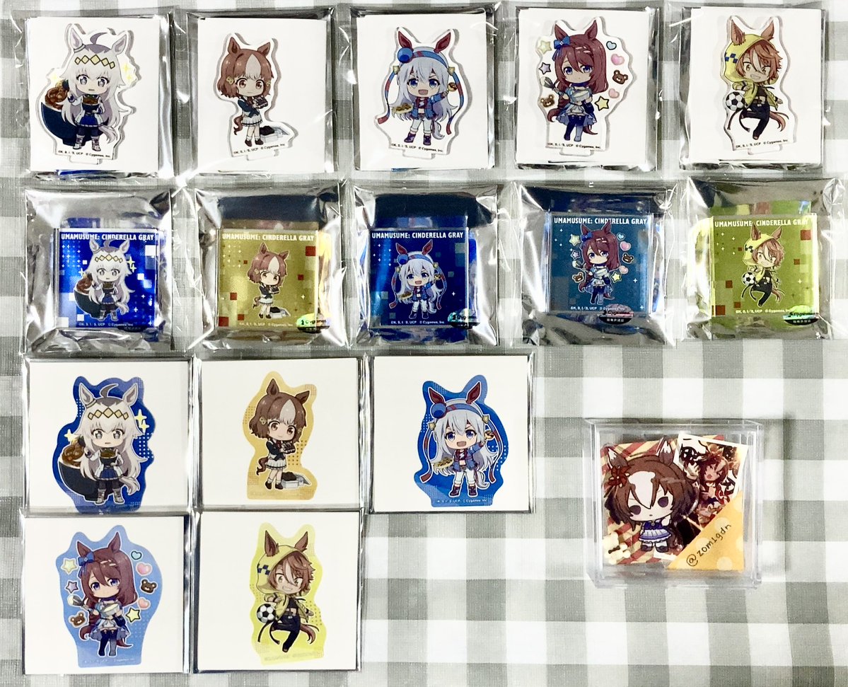 【交換】ウマ娘シンデレラグレイ シングレ らぶいっと！ 缶バッジ アクリルスタンド アクリルブロック ステッカー

譲:画像
求:ヤエノ

10/20以降の郵送希望ですが、6th秋公演でのお手渡しもご相談可能です。
缶バッジ含む方、まとめての方優先。
ご縁がございましたらよろしくお願いいたします。