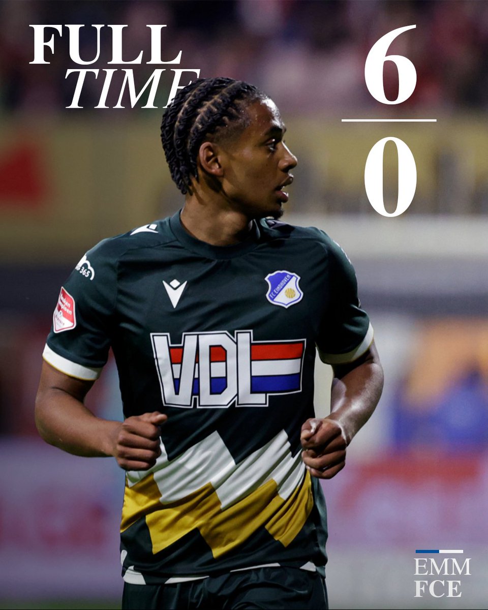 ⏹️ 𝗘𝗜𝗡𝗗𝗘!
90+2. FC Eindhoven heeft met 6-0 verloren van FC Emmen. Na een 1-0 ruststand liep de thuisploeg in de tweede helft via Bakir, Postema, invaller Amadin (2x) en aanvoerder Mulder uit naar 6-0

🔴⚪️ 6-0 💙🤍 |  #emmFCE