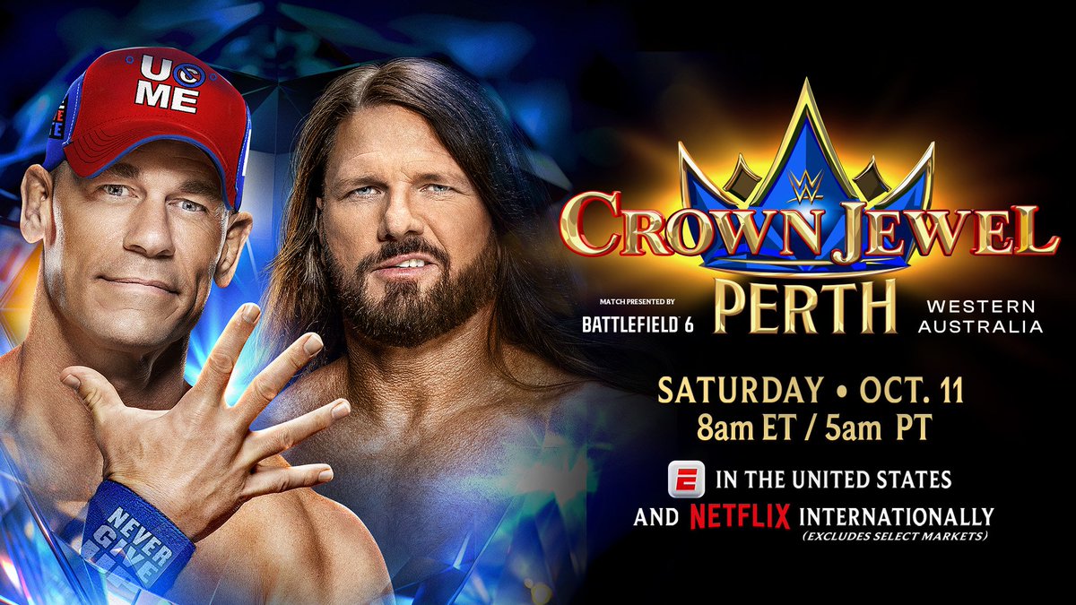 LaponWhale1999's tweet image. Here's my ratings for Crown Jewel :
- Roman Reigns vs Bronson Reed 6.5 nearly 7 (⭐⭐⭐.½)
- Stephanie Vaquer vs Tiffany Stratton 8.5 (⭐⭐⭐⭐.¼)
- John Cena vs AJ Styles 10 (🌟🌟🌟🌟🌟)
- Rhiyo vs Kabuki Warriors 8 (⭐⭐⭐⭐)
- Seth Rollins vs Cody Rhodes 9.5 (⭐⭐⭐⭐.¾)