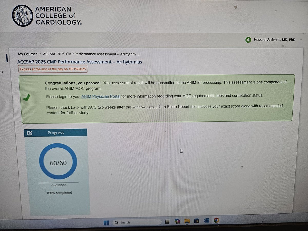 ArdehaliHossein's tweet image. Passed my cardiology MOC (maintenance of Certification) exam!