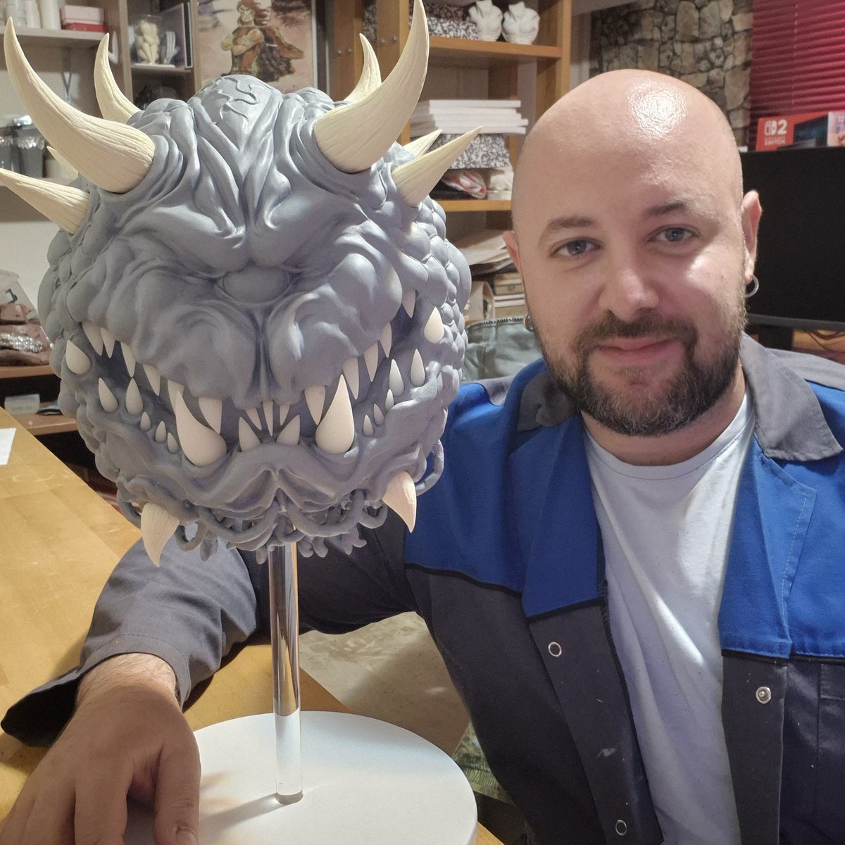 FiguratifEvren's tweet image. Been a long while since I posted about this sculpture…
Finally made some real progress. Cacodemon is ready for paint!
#doom #cacodemon