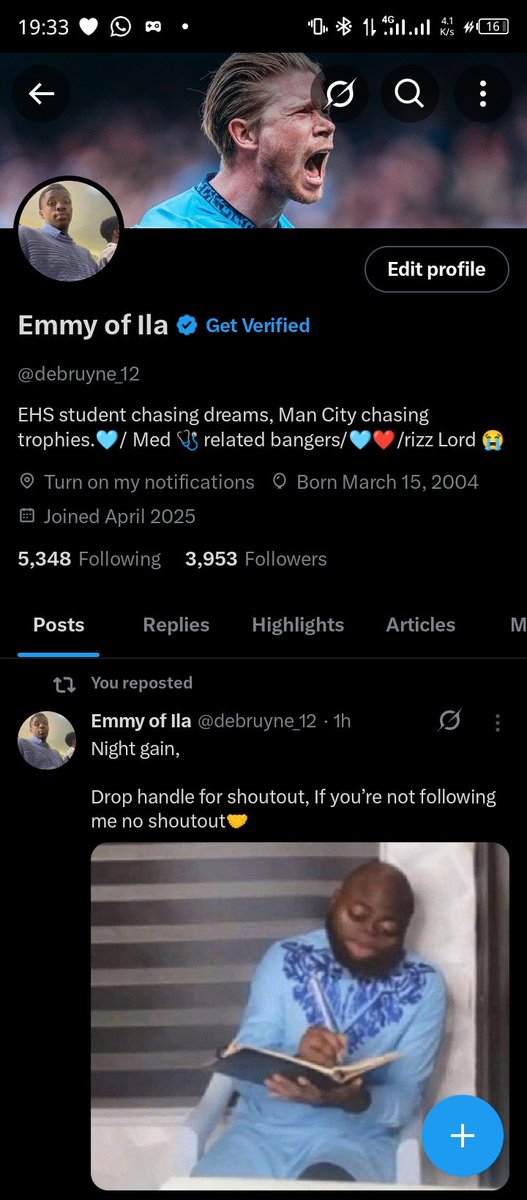 debruyne_12's tweet image. 4k today.
E pos??
Make una do me shout-out and also help me repost 🙏🏽🧎.