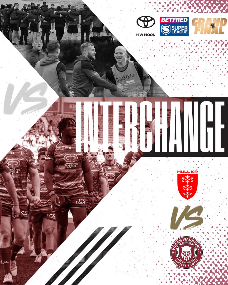WiganWarriorsRL's tweet image. 65' 🔄Warriors interchange, sponsored by @HWMoonToyota:

Off: Mago 
On: Ellis

🔴⚪️ 18-6 🍒⚪️

#WWRL #GrandFinal