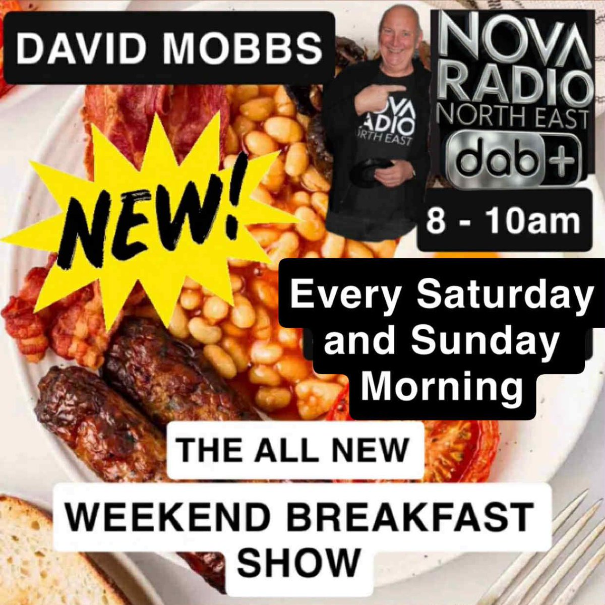 We are pleased to announce the brand new host to weekend Breakfast as David Mobbs. Join David local and live on Saturday &amp; Sunday morning 8-10am for music and trivia, the perfect way to start your weekend
<a href="/NEFollowers/">#NEFollowers</a>