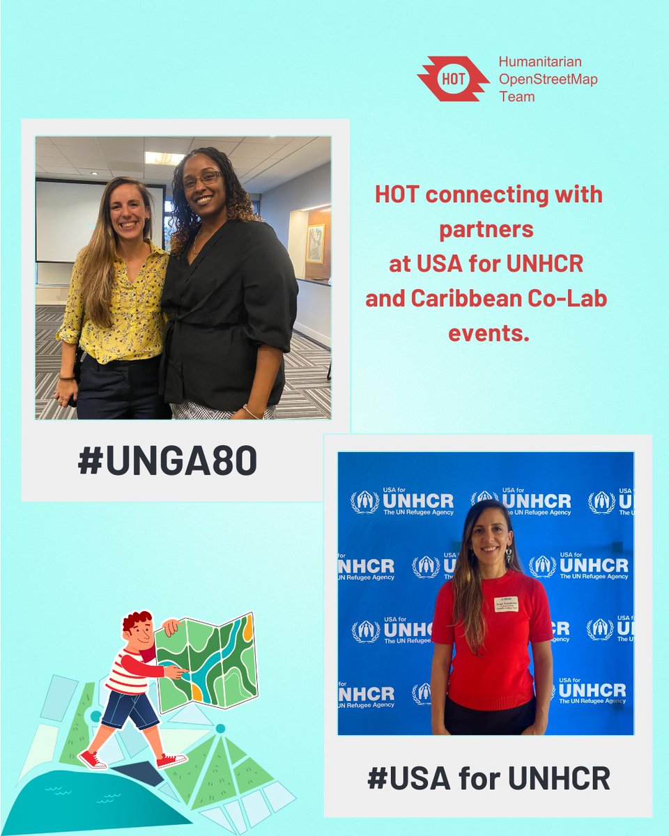 hotosm's tweet image. HOT’s Tech Partnership &amp;amp; Engagement Lead, Petya Kangalova, joined #UNGA80 sessions including Spotlight Africa. 

We also connected with partners at @ConcordiaSummit, Panorama Global, @UNRefugeeAgency &amp;amp; Caribbean CoLab.
