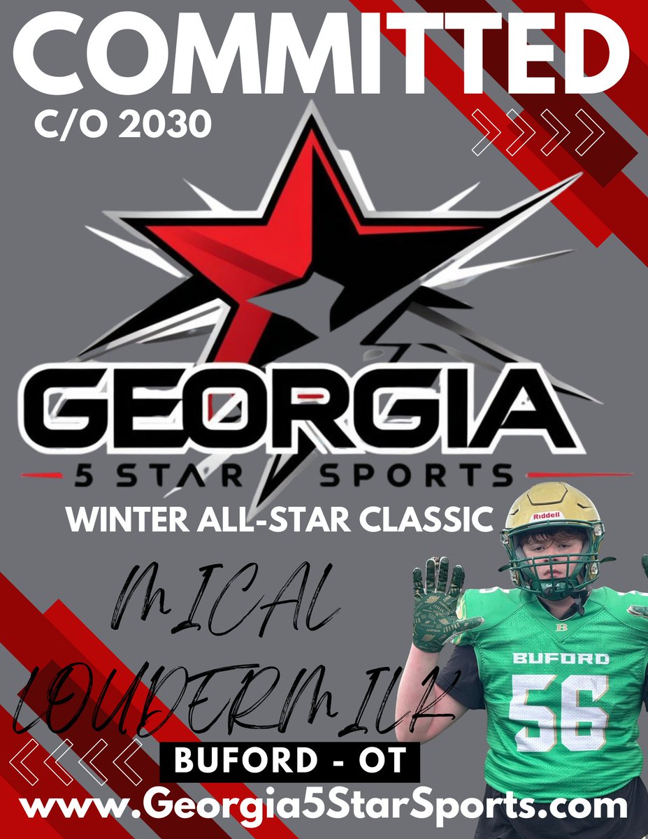 GA5StarSports's tweet image. #Committed OT - &apos;30 @MicalLoudermilk Trench Monster on the OL! Mical competes every chance he gets on the biggest/best stages. Mical was w/ us at our 5v5 Lineman Challenge competing @180SportsP - Mical&apos;s a road grader at OT paving the way for his @buford_football @RecruitGeorgia