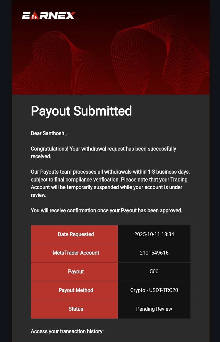 Conqueror_FFC's tweet image. Requested my second payout #2
In @earnexfunded 

First payout received with no issue paid on time✅
Conditions was good ✅

Let&apos;s see