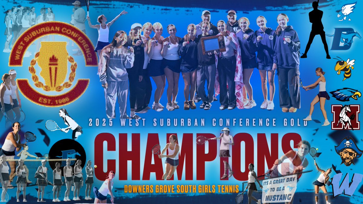 🏆🎾 WEST SUBURBAN GOLD CONFERENCE CHAMPS!

Congratulations to our Girls Tennis Team on winning the West Suburban Gold Conference Championship and finishing the regular season undefeated in dual matches! 💪🔥

An incredible accomplishment that reflects the hard work, dedication,